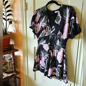 Sunday Best tropical Hawaiian pineapple leaf print romper